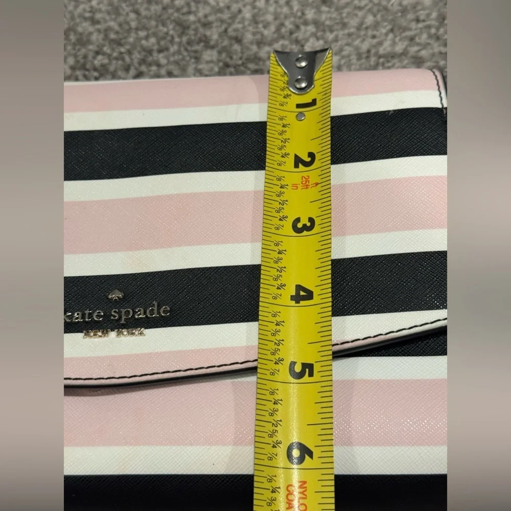 NWOT Kate Spade Pink and Black Striped Crossbody Bag Classic Dressy Preppy Work